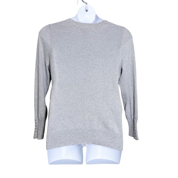 Lane Bryant Metallic Gray V-Neck Sweater Size 18/20 - Picture 5 of 9